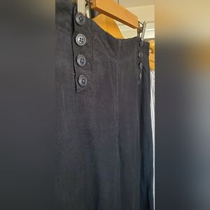 Larry Levine Linen Sailor Pant Navy Blue Button Front (10)